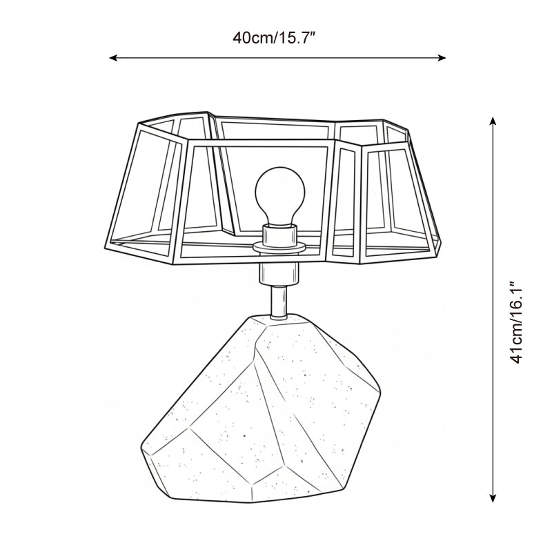 Lámpara de mesa de travertino Tallisca – plano de medidas