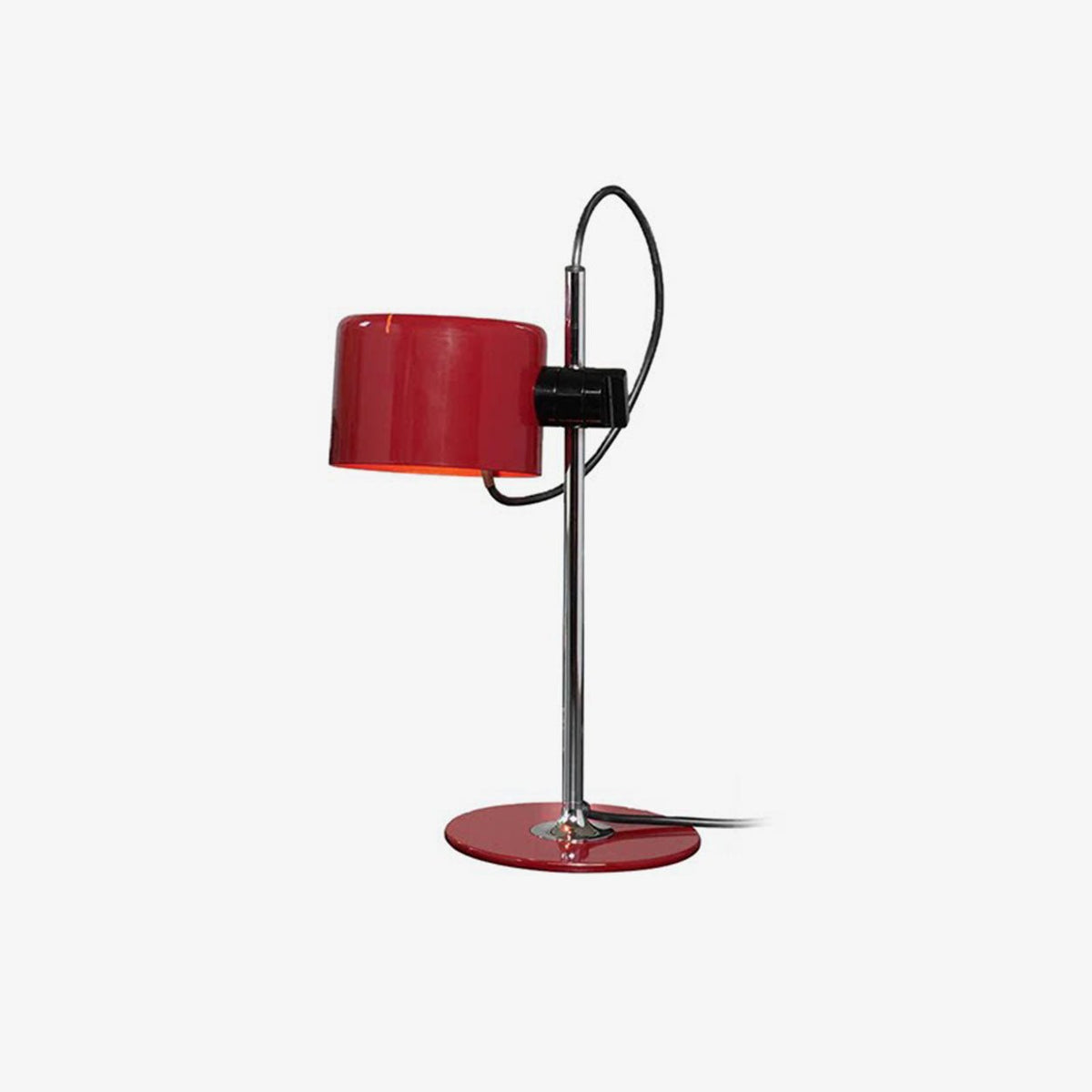 Lámpara de mesa retro de metal Tamboria – en rojo de perfil