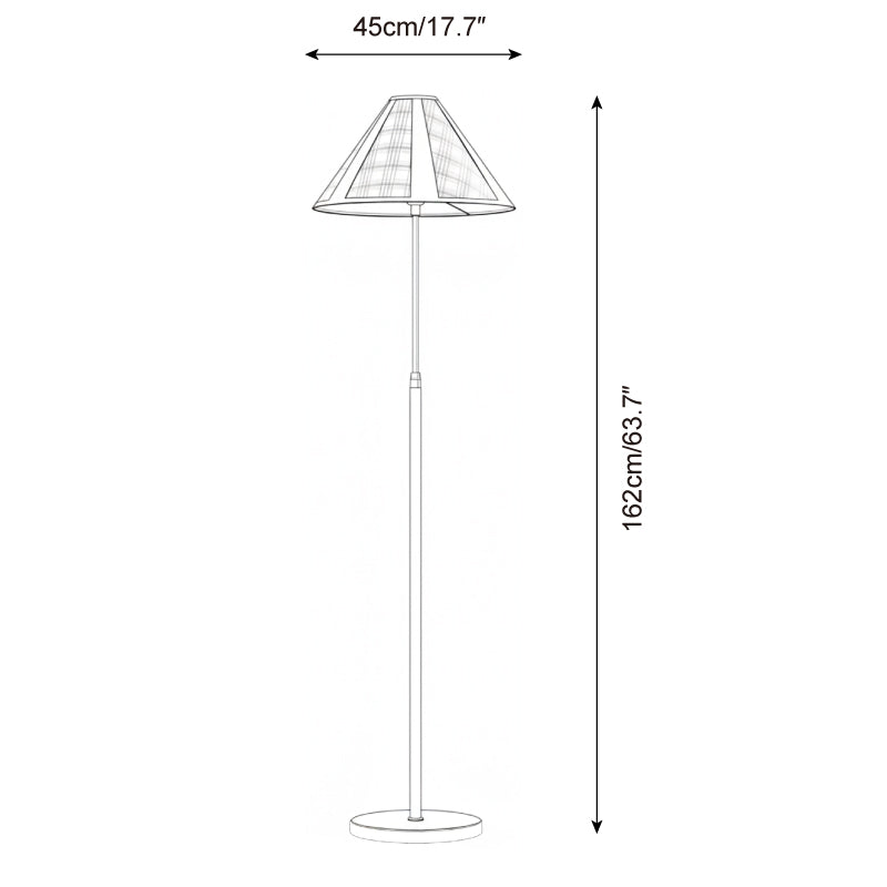 Lámpara de pie de madera Tartanis – medidas 45 × 162 cm