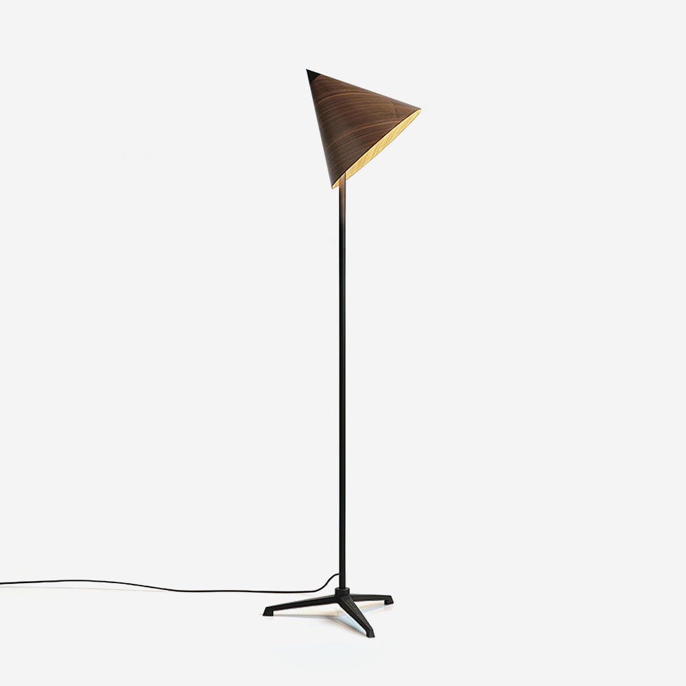 Lámpara de pie cono de madera Tejola – vista principal