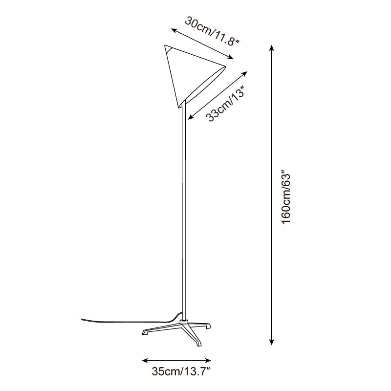Lámpara de pie cono de madera Tejola – medidas 35 x 160 cm
