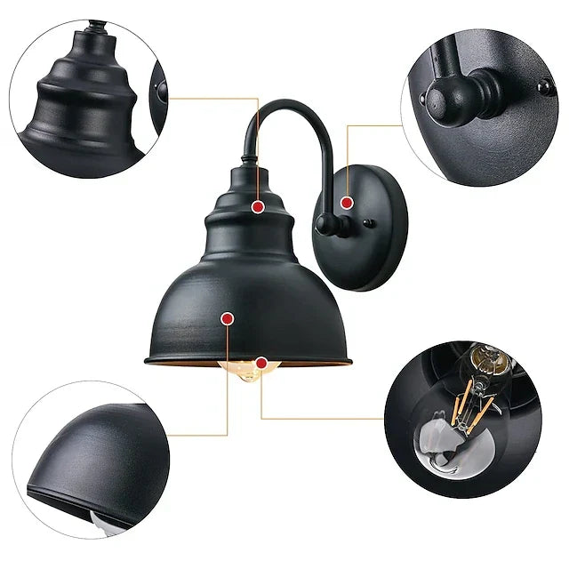 Aplique de pared exterior Jamira – detalles del brazo, la pantalla y la bombilla
