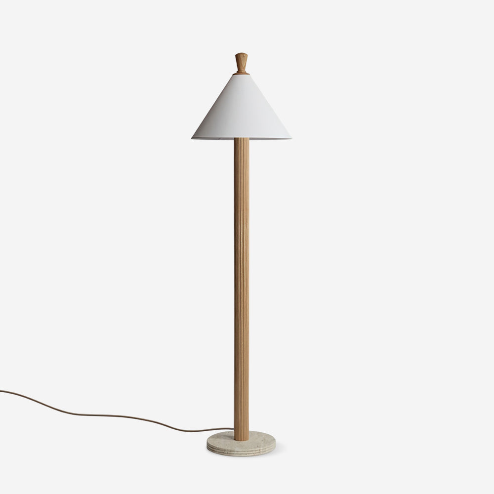 Lámpara de pie de madera y lino Tocana – vista principal