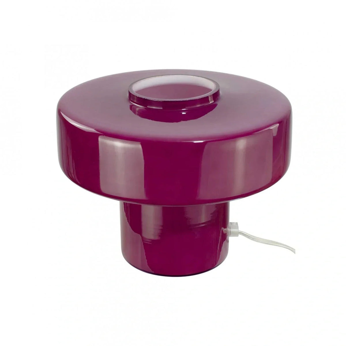 Lámpara de mesa de vidrio retro Tondira – vidrio berenjena