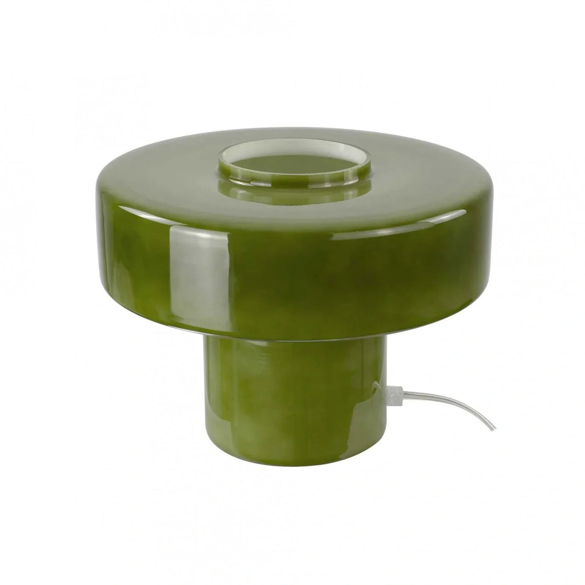 Lámpara de mesa de vidrio retro Tondira – vidrio verde caqui