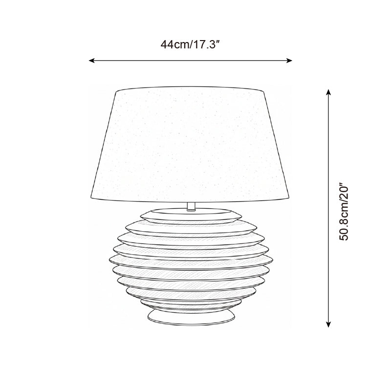 Lámpara de mesa de madera Torneda – medidas del tamaño 44 × 51 cm