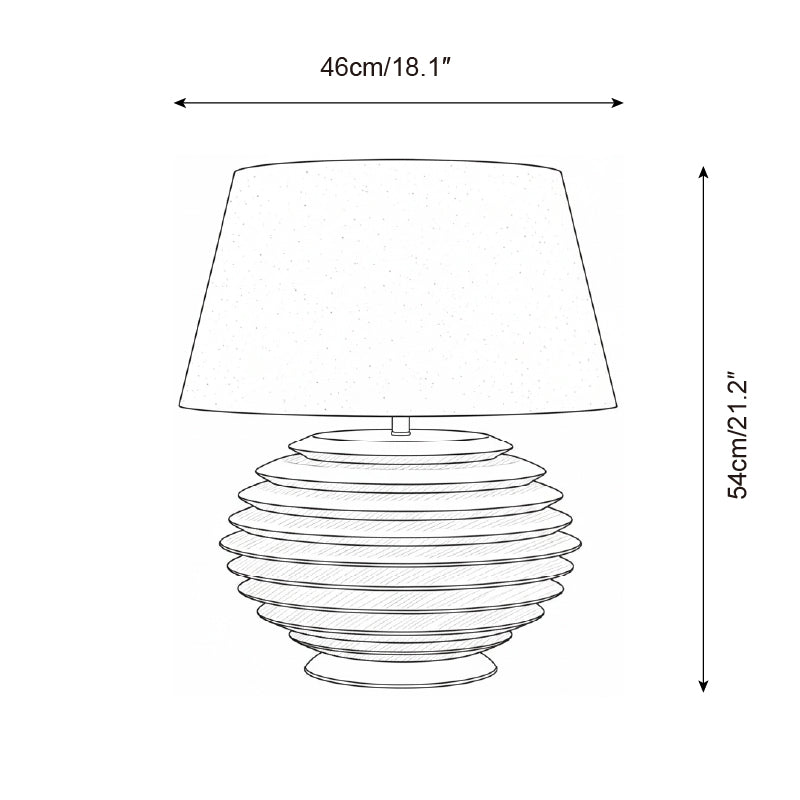 Lámpara de mesa de madera Torneda – medidas del tamaño 46 × 54 cm