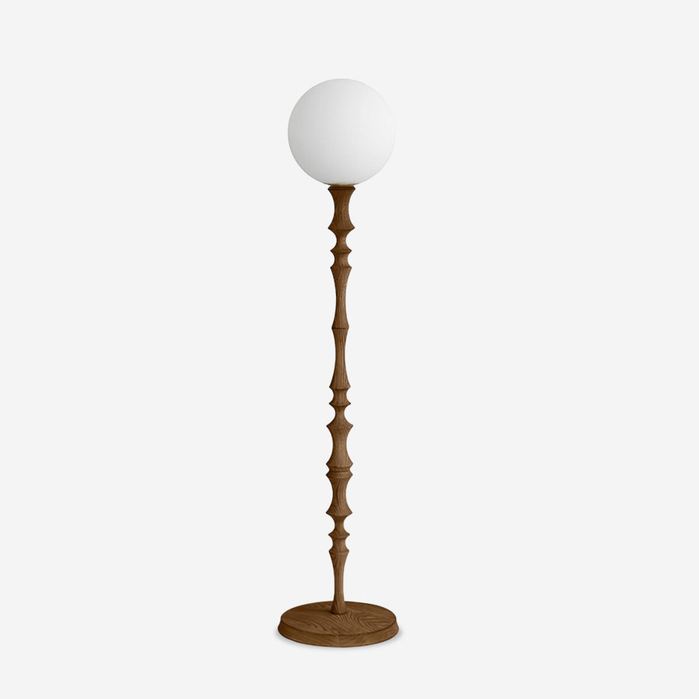 Lámpara de pie de madera torneada Tornelia – vista principal