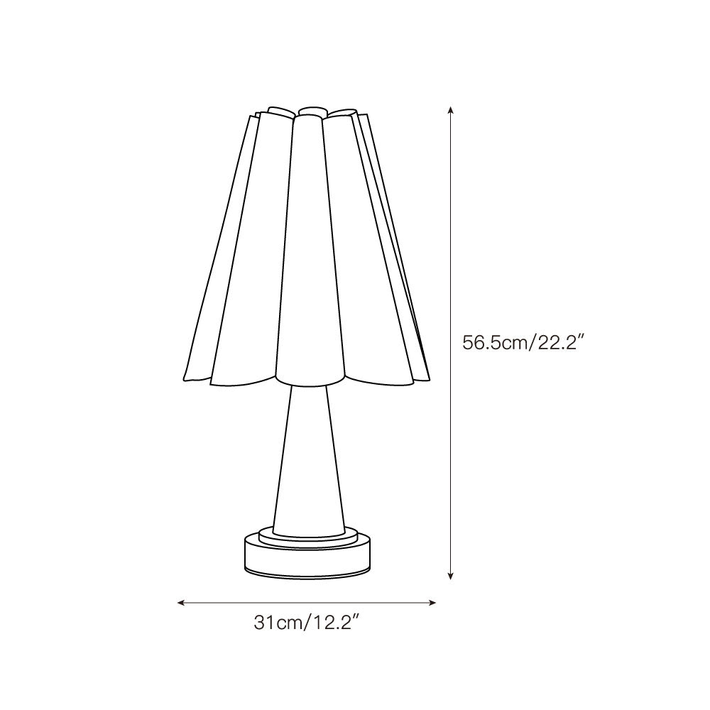 Lámpara de mesa de travertino Tosara – dibujo con medidas