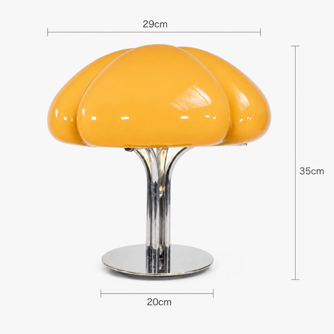 Lámpara de mesa retro de cristal Trevola – plano de medidas