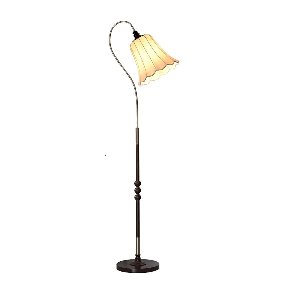 Lámpara de pie tulipán Tulema – 1 luz en níquel y blanco