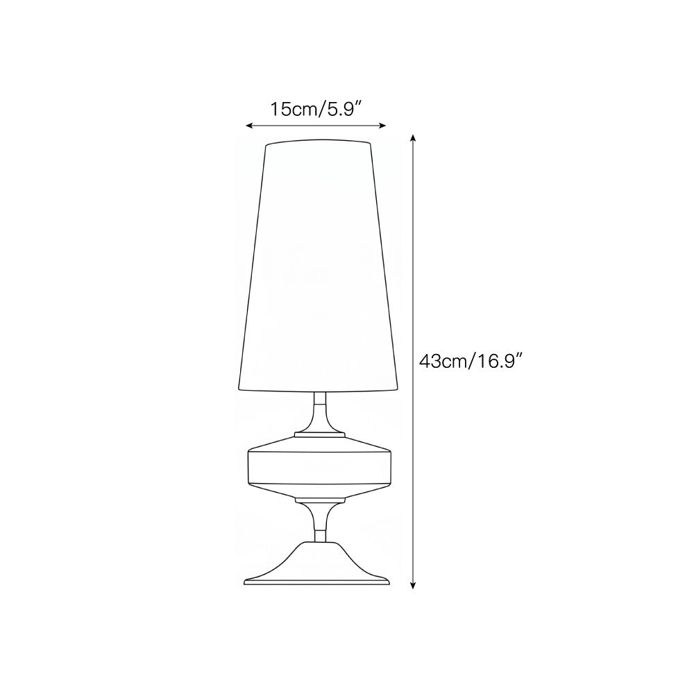 Lámpara de mesa de madera torneada Tulvia – medidas de 15 × 43 cm