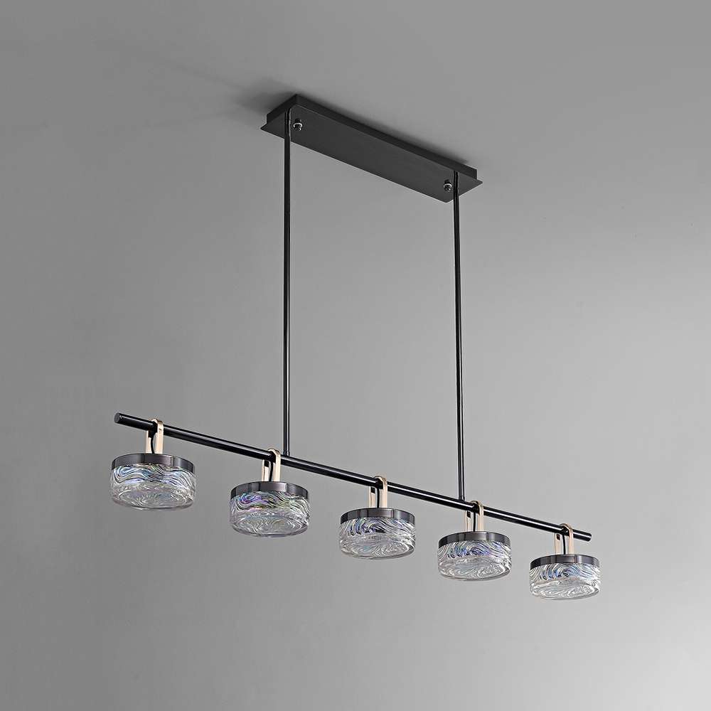 Ferlina - Lámpara Colgante LED para Isla de Cocina con Pantallas de Resina