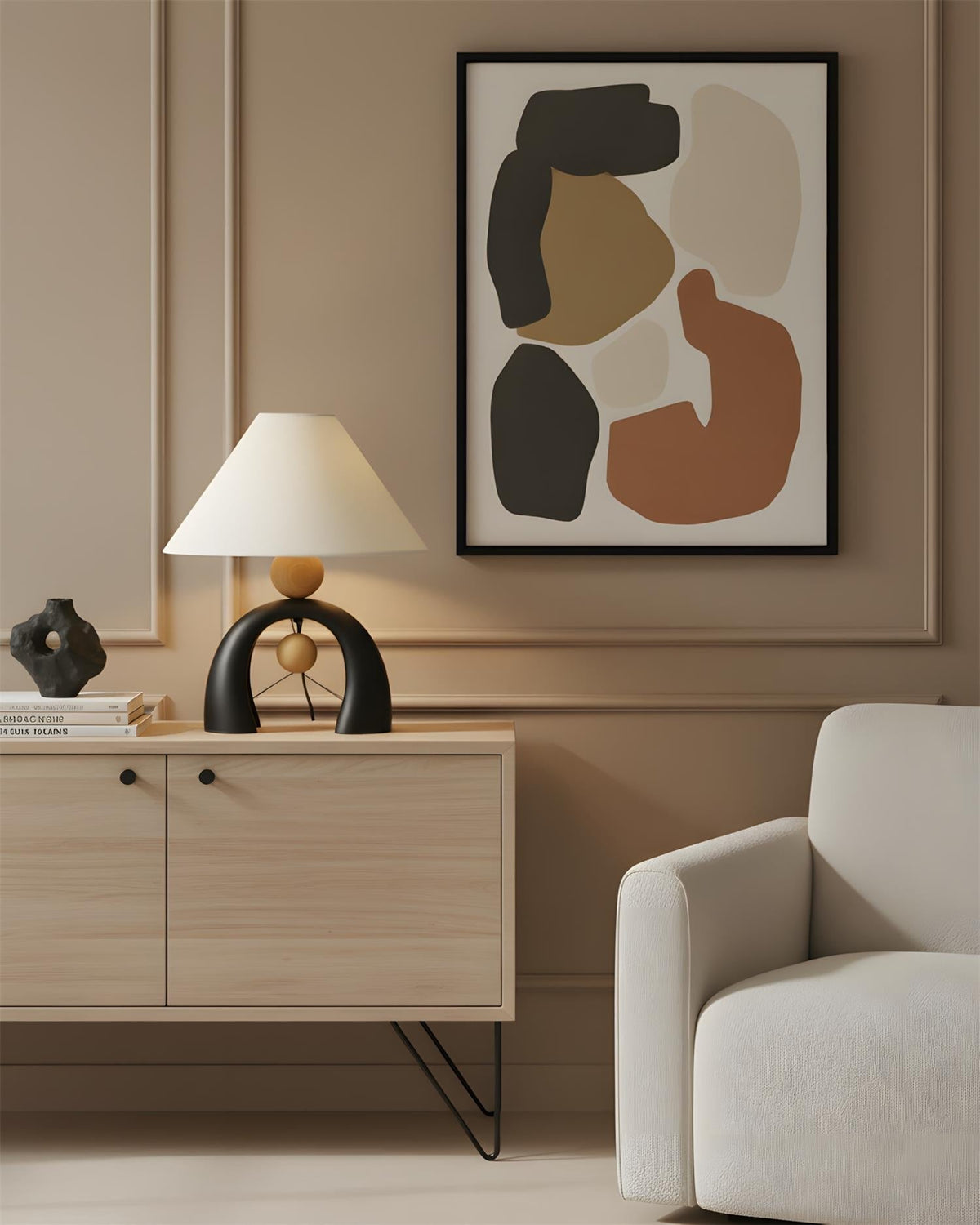 Lámpara de mesa de arco Varcela en un salón moderno – imagen 4