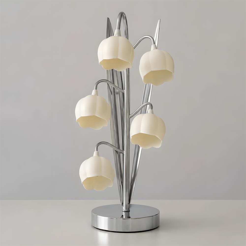 Lámpara de mesa de flores Velisia – pantallas de tulipán redondeado
