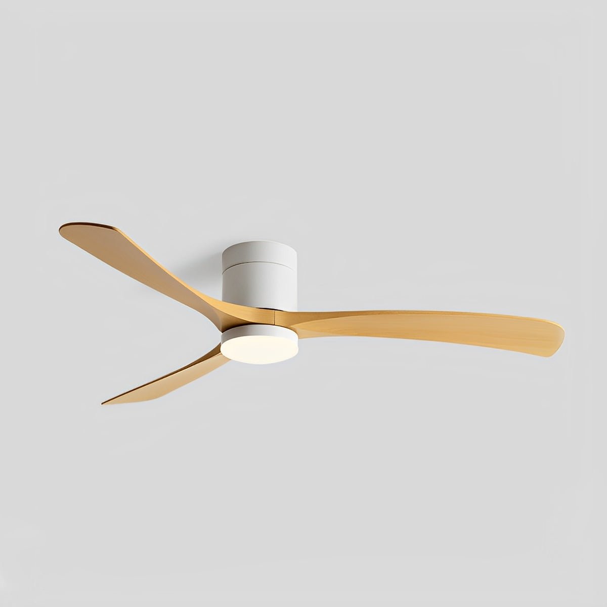 Ventilador de techo con luz Ventura – blanco con aspas efecto madera