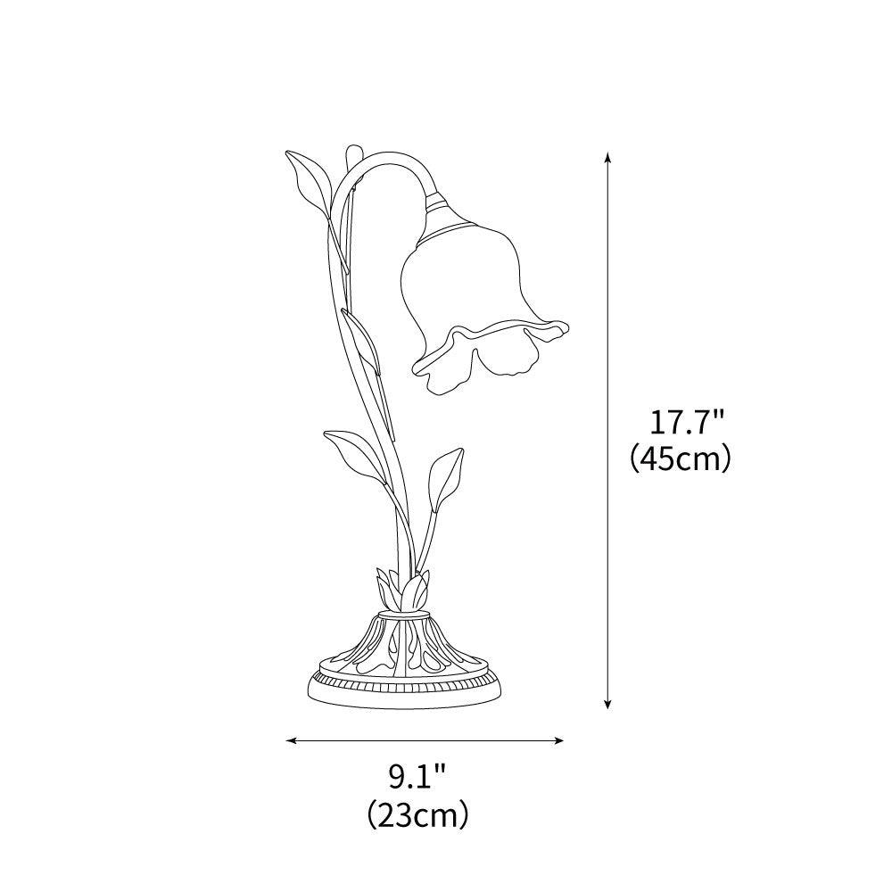 Lámpara de mesa floral Vinela – medidas de la versión de 1 luz (23 × 45 cm)