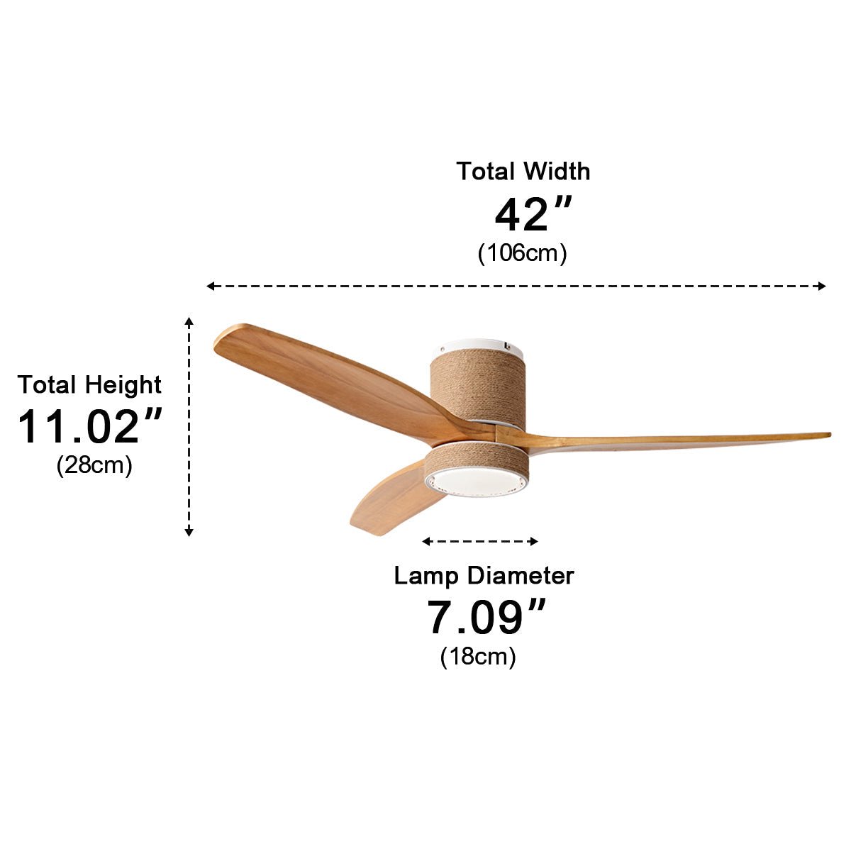 Ventilador de techo con luz Fibrela en un salón de estilo costero – imagen 10