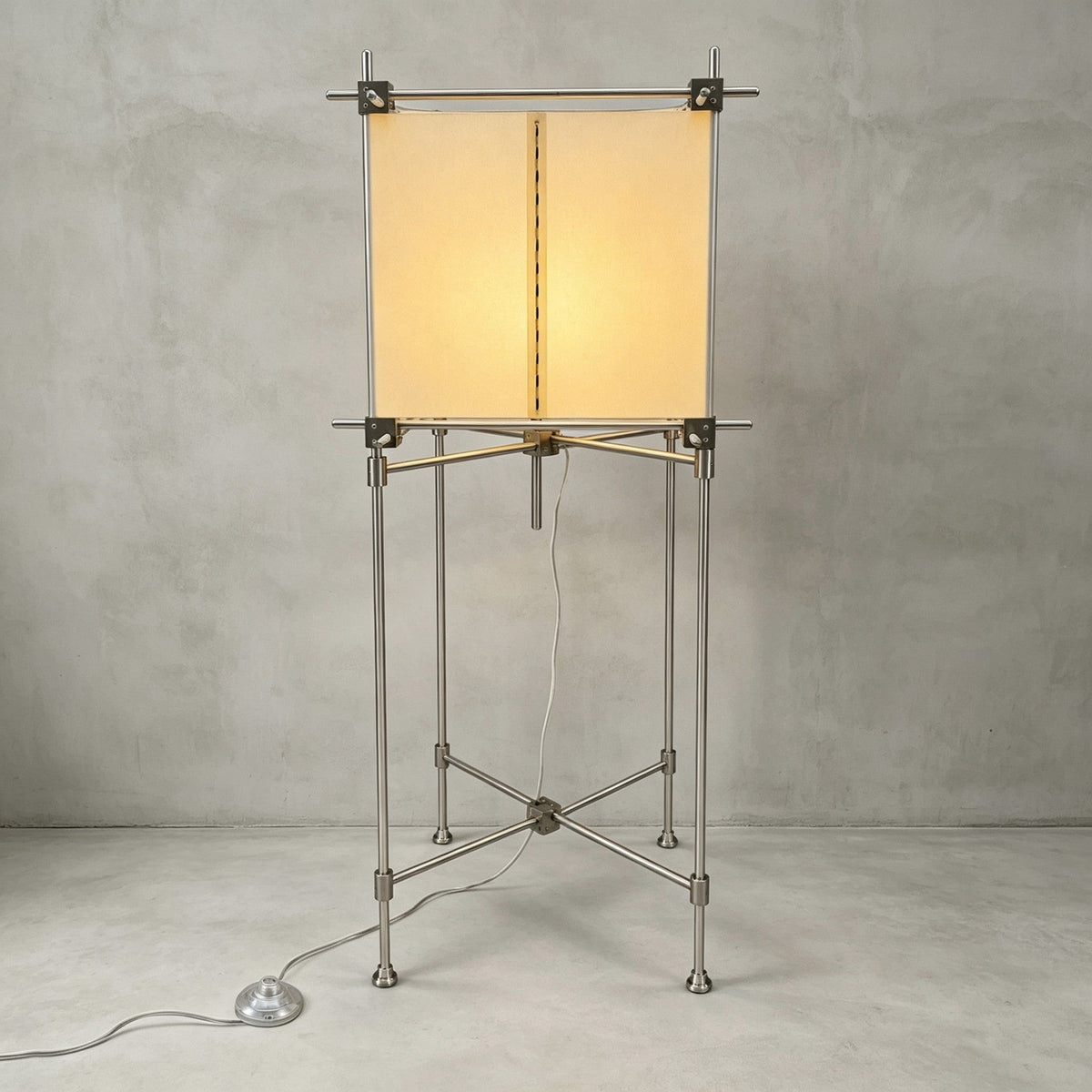 Lámpara de pie farol cúbico de papel Vitela – versión de 85 cm