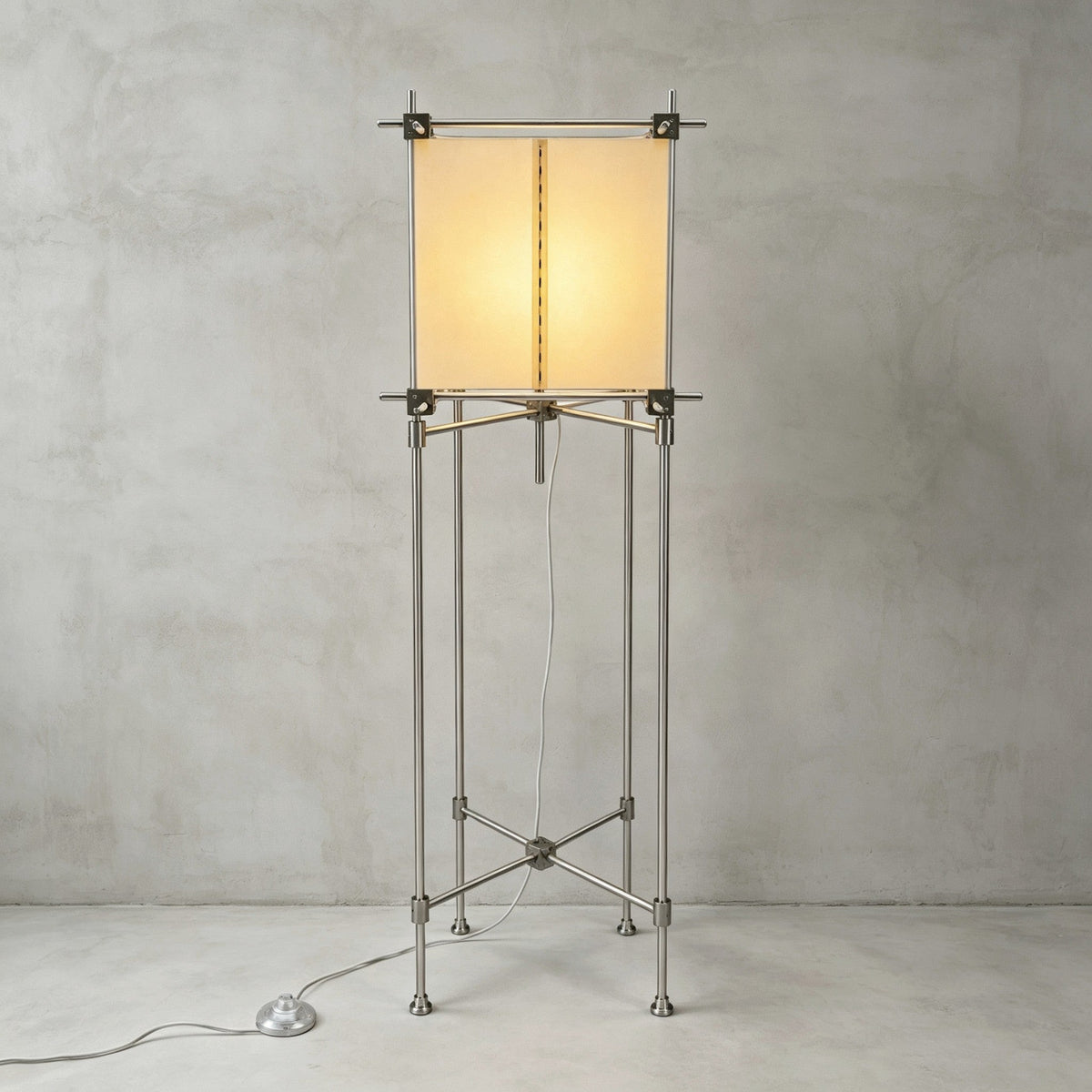 Lámpara de pie farol cúbico de papel Vitela – versión de 120 cm