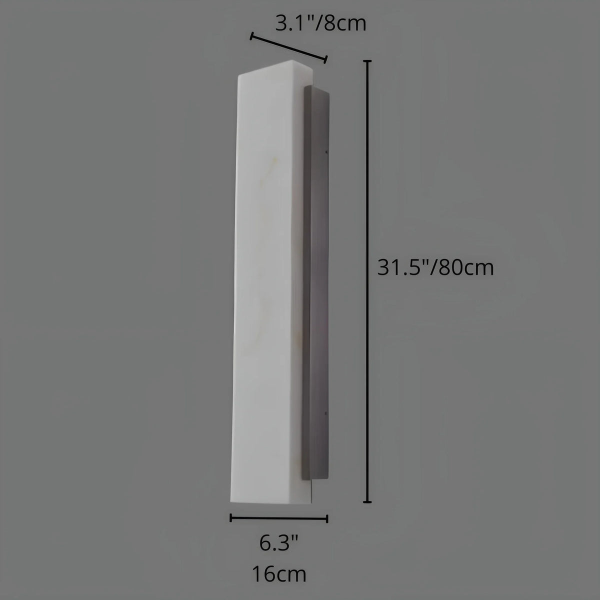 Aplique de pared exterior Odalba – medidas del modelo de 80 cm