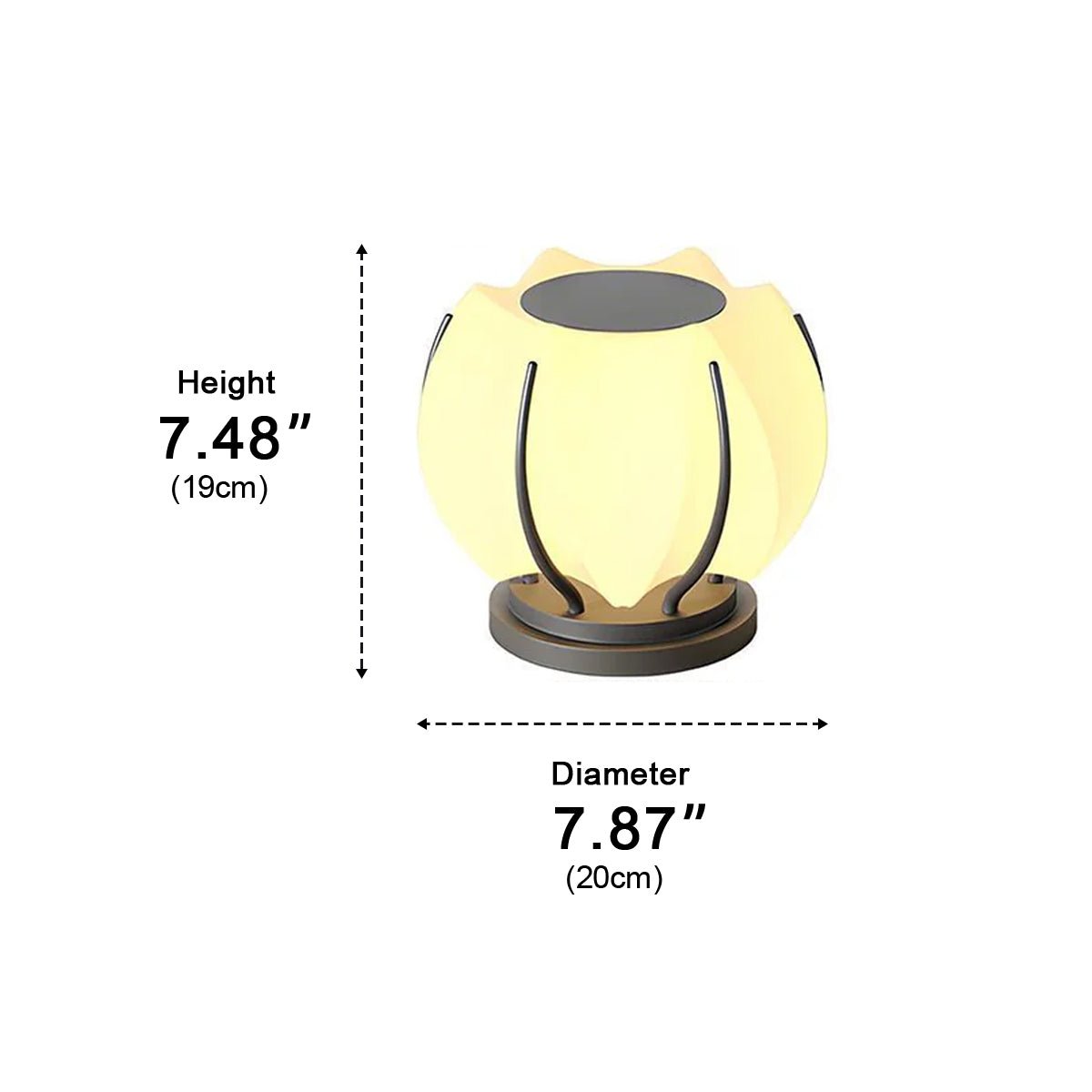 Lámpara de pilar exterior Kolota – medidas Ø 20 cm