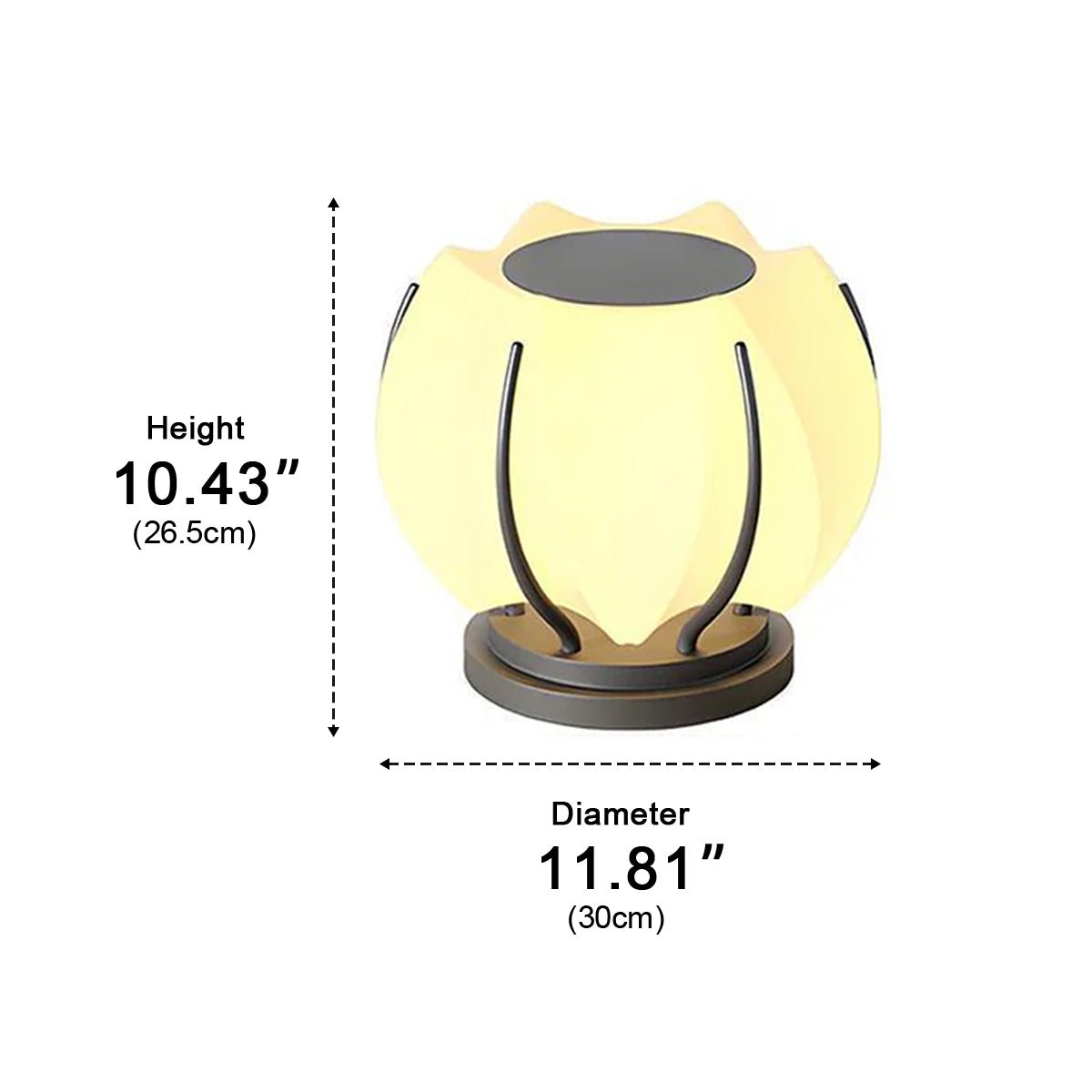 Lámpara de pilar exterior Kolota – medidas Ø 30 cm