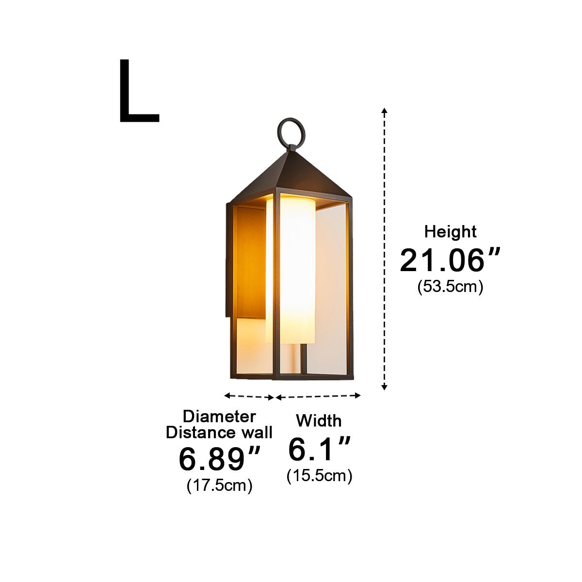 Farol de pared exterior Osmera – medidas del tamaño 53,5 cm