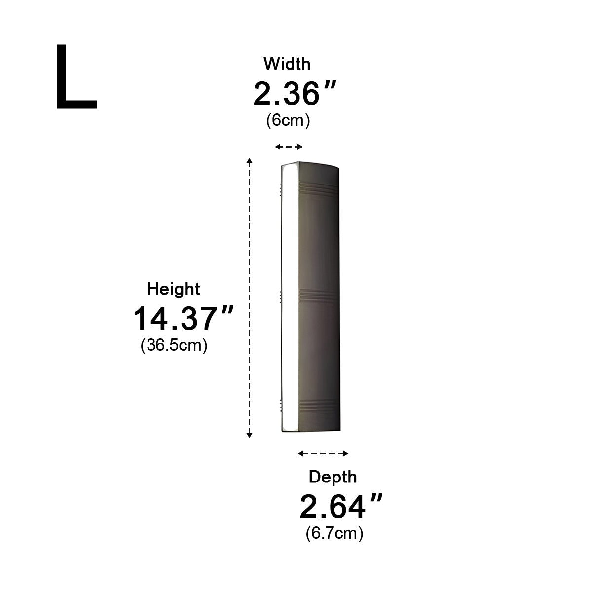 Aplique de pared exterior Oriluz – de 36,5 cm con medidas