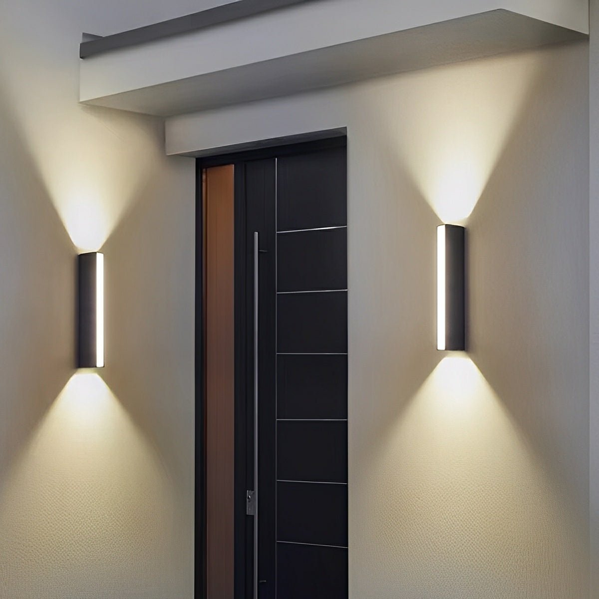 Oriluz - Aplique de Pared Exterior LED con Luz en Tres Direcciones Negro