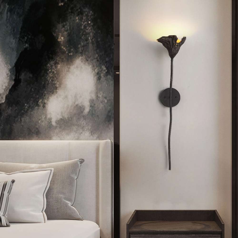 Aplique de pared hoja de loto Milora – junto al cabecero