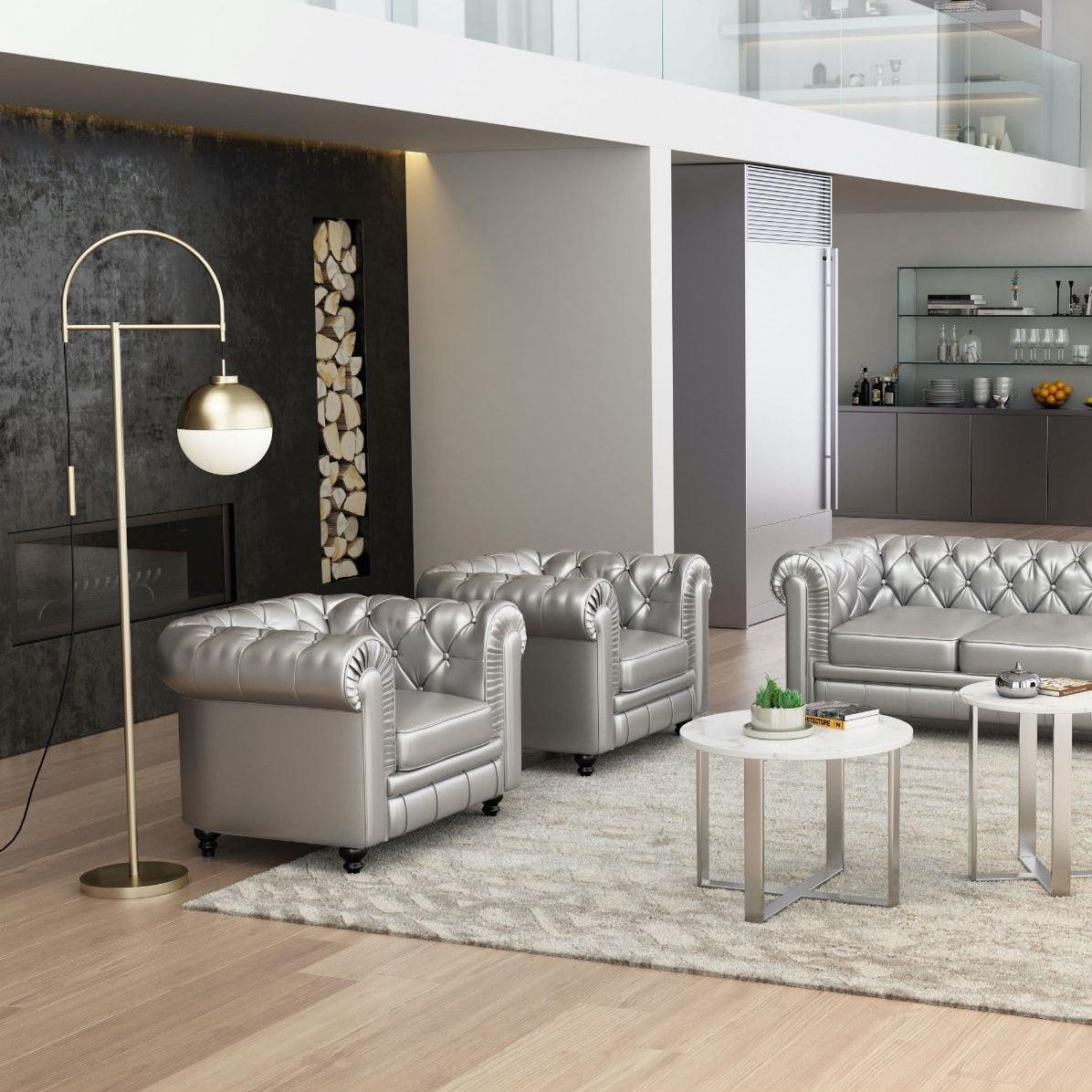 Lámpara de pie en arco Yarcela en un salón moderno – imagen 7