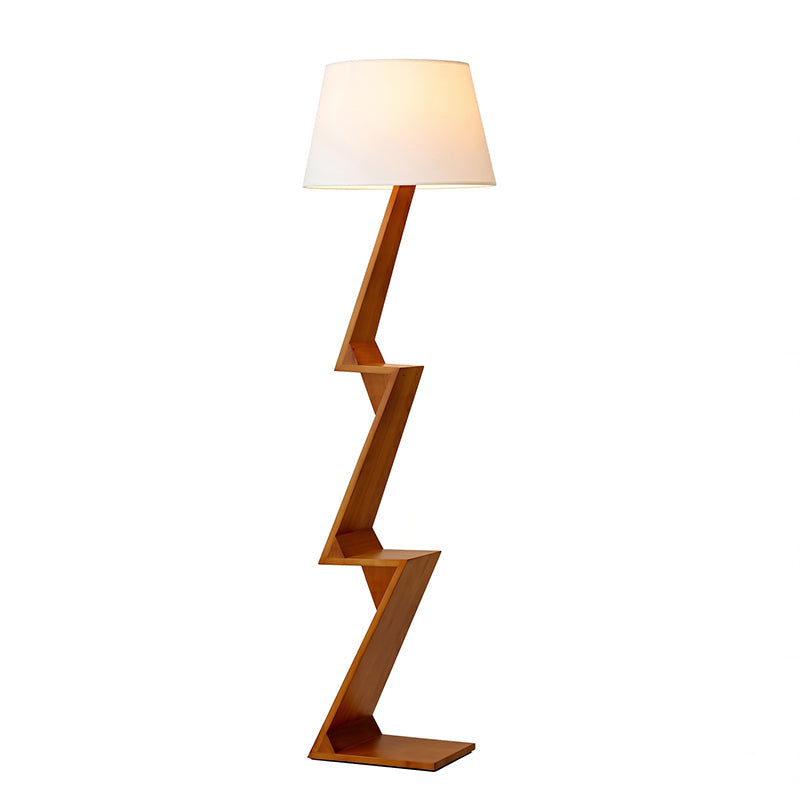 Lámpara de pie de madera en zigzag Zagora – vista principal