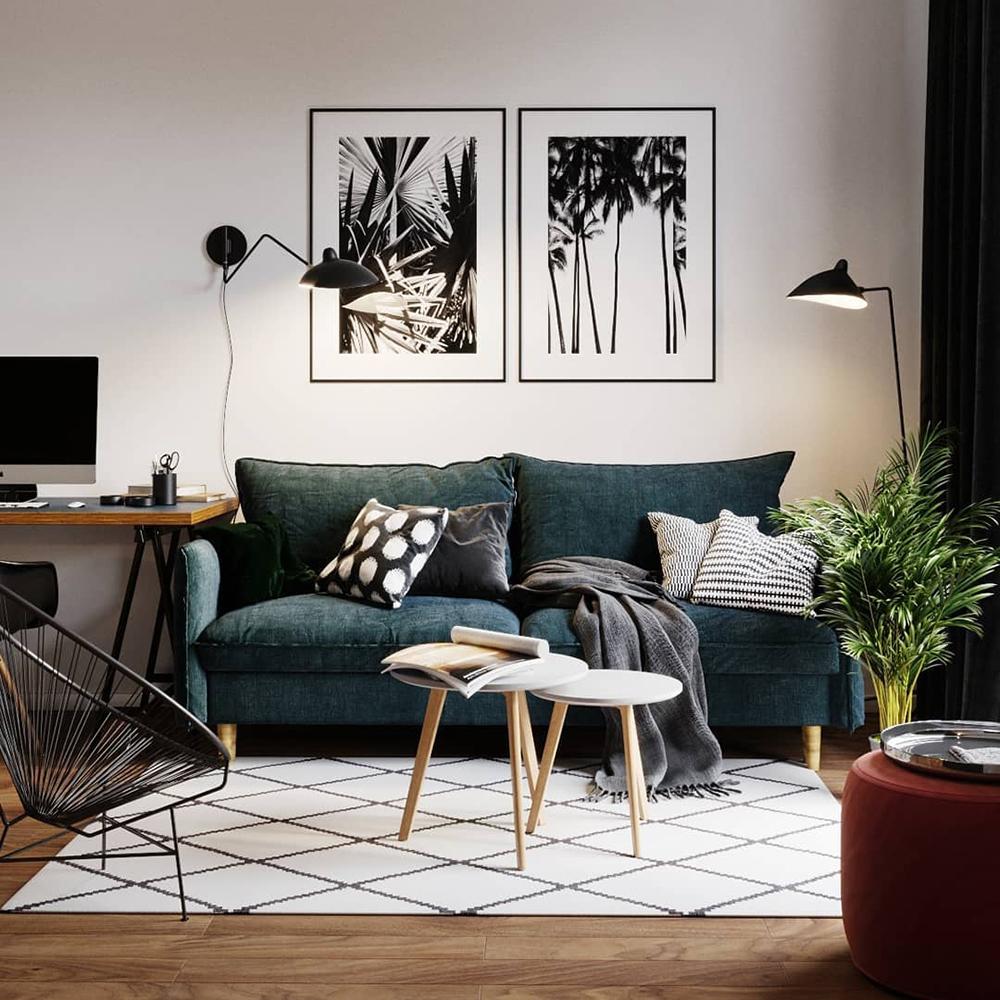 Aplique de pared con brazos articulados Zancora en un salón mid-century – imagen 4