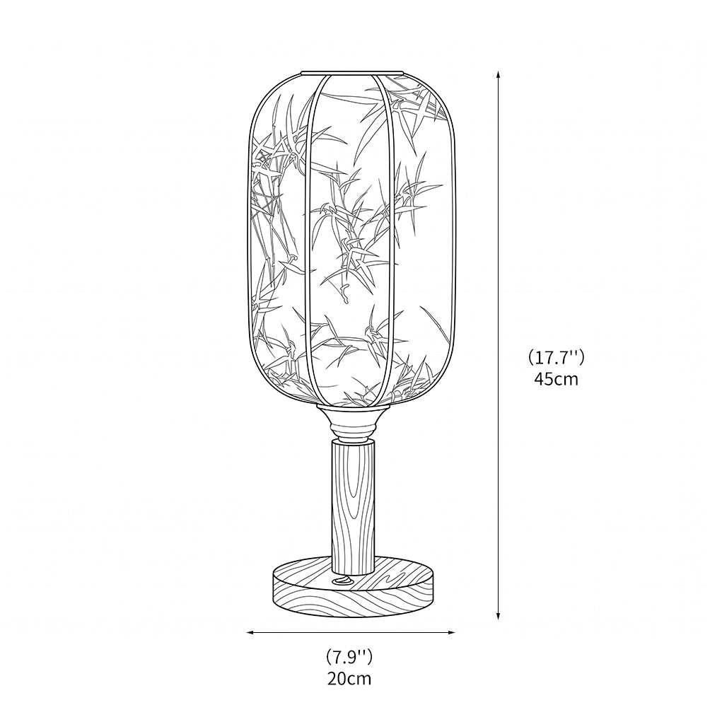 Lámpara de mesa farol japandi Zenaya – medidas