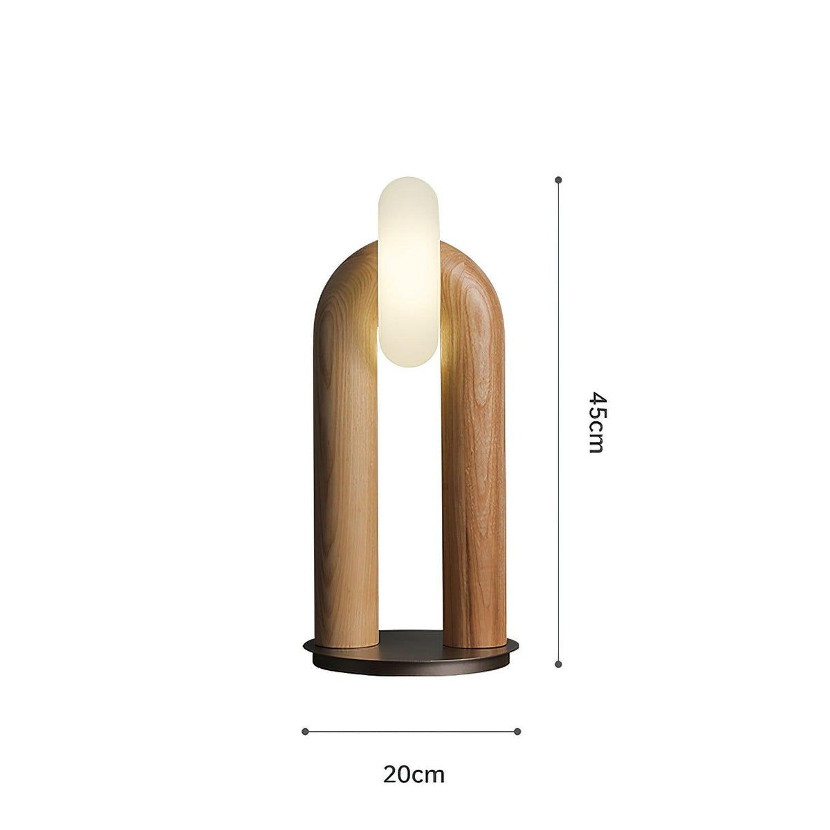 Lámpara de mesa de madera Zevelo – medidas 20 x 45 cm