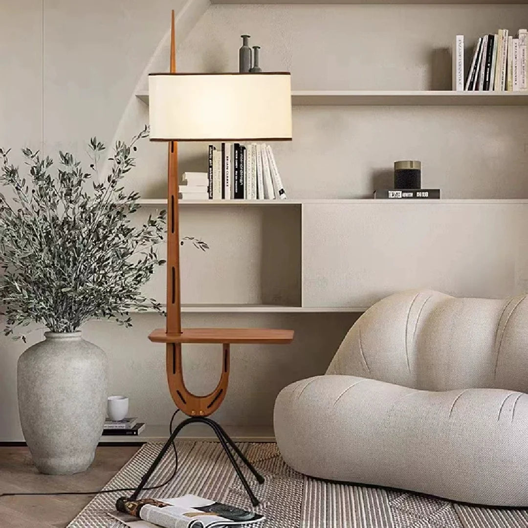 Lámpara de pie con mesita Zirafa en un salón de estilo moderno – imagen 10